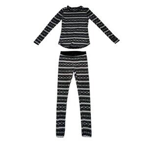 Cuddl Duds Climate Right Womens Pajamas S PJs 2 Piece Soft Fleece Fair Isle